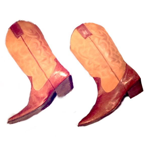 ALDO GENUINE LEATHER TWO TONE COWBOY BOOTS - Picture 1 of 5